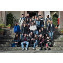 Foto di gruppo sulle scale del Museo Archeologico Nazionale G.A. Sanna.